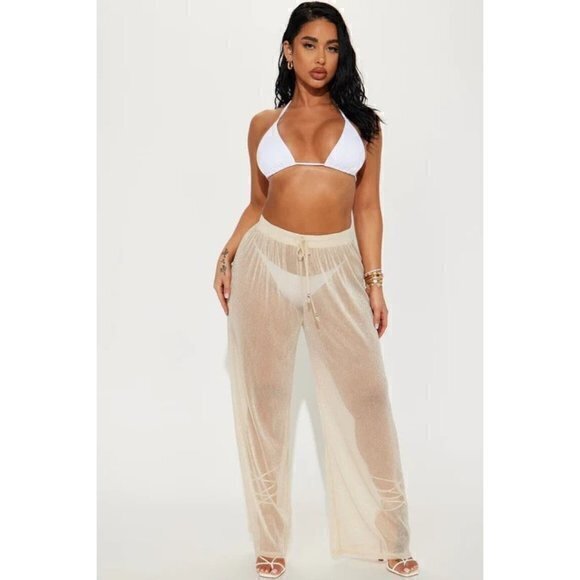 Tinibikini swimwear‎ Summer Nights Coverup Pants Gold Size Large RefFNB - Picture 1 of 10